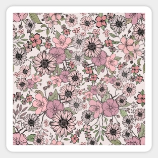 Wild Flowers Floral Pattern Design Sticker